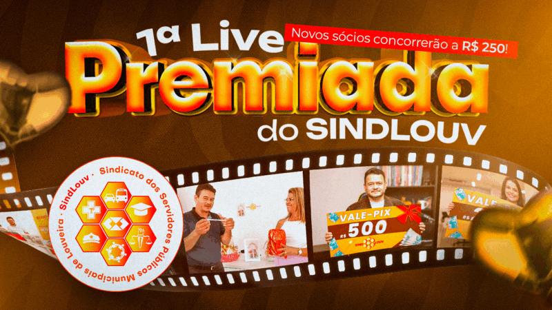 Live Premiada do SINDLOUV | Inscreva-se para concorrer a muitos prêmios. Será dia 12 de dezembro, às 17 horas!