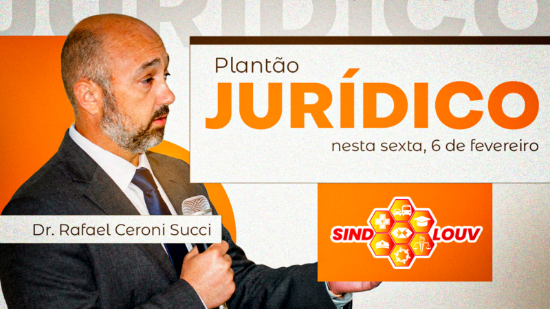Próximo plantão jurídico do Dr. Rafael Ceroni será na sexta, 6 de fevereiro, das 9 horas ao meio-dia. Agende seu atendimento!